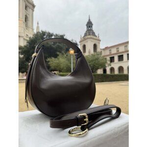 Mia Coffee Italian Shoulder Leather Bag